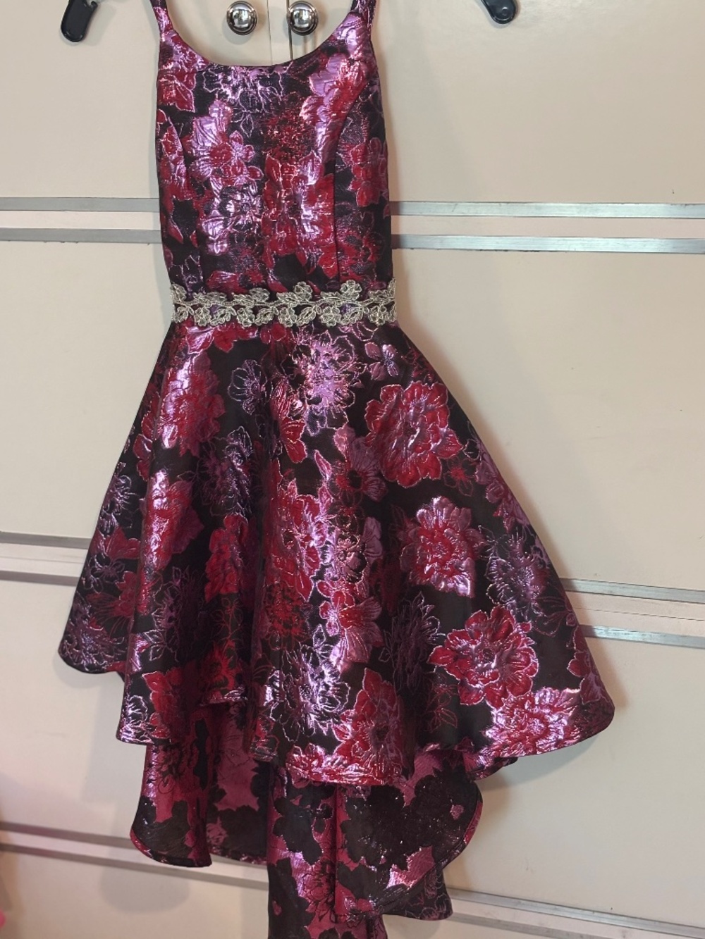 Speechless Girls Floral Jacquard High Low Dress Sz 10